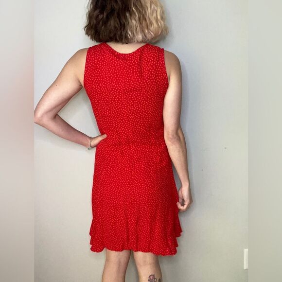 Kiki Red Orange Polka Dotted Ruffled Dress - Picture 3 of 9